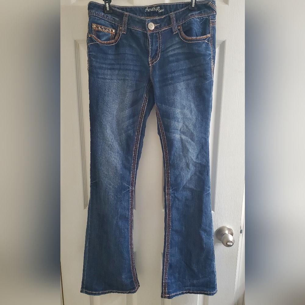 Amethyst Jeans Dark Blue Flare Leg Denim